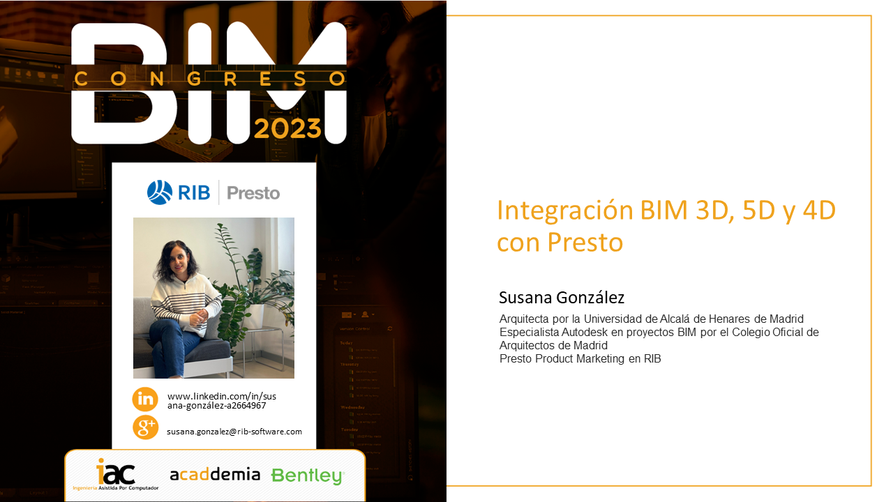 Integración BIM 3D, 5D y 4D con Presto